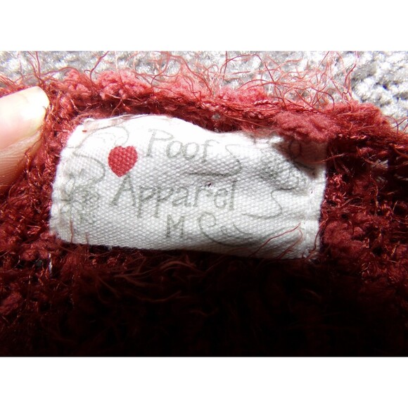 Poof Apparel women's maroon popcorn sweater size MED - Picture 5 of 7